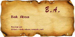 Bak Absa névjegykártya